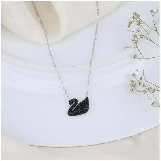 Stainless Steel - Black Swan Necklace